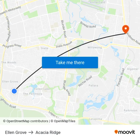 Ellen Grove to Acacia Ridge map