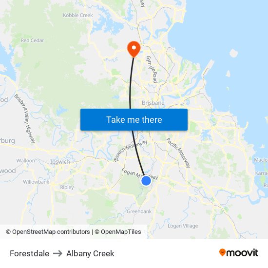 Forestdale to Albany Creek map