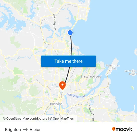 Brighton to Albion map