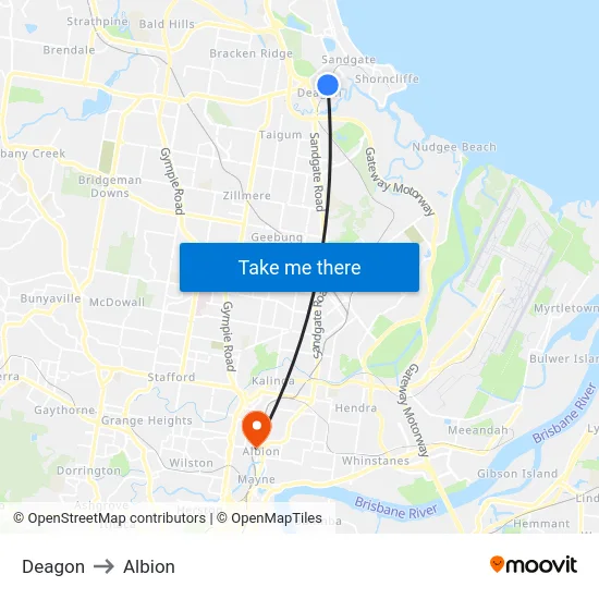 Deagon to Albion map