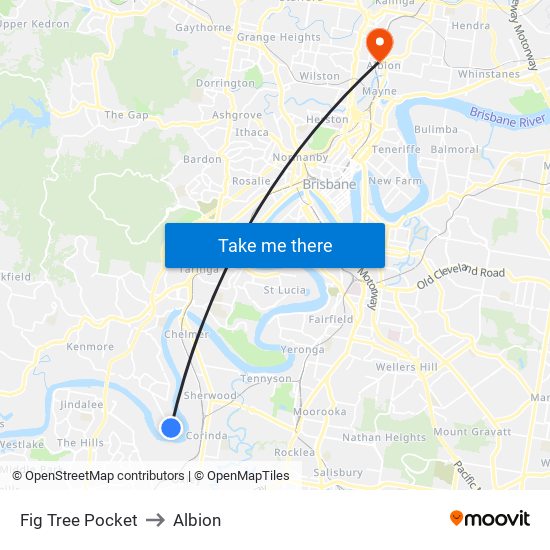 Fig Tree Pocket to Albion map