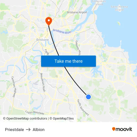 Priestdale to Albion map
