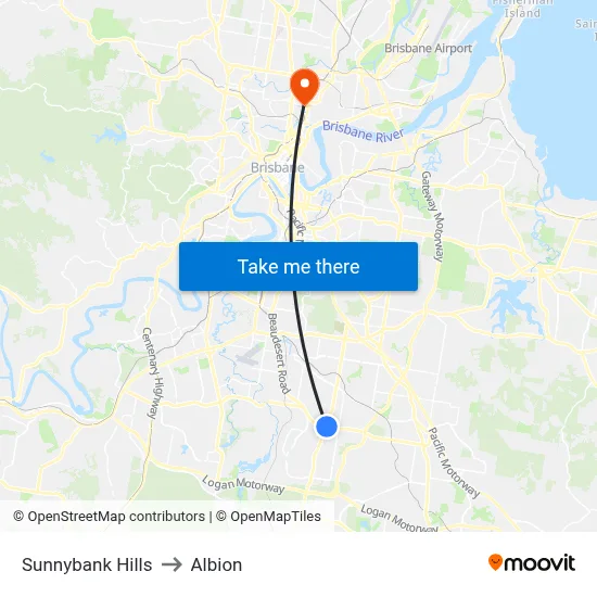Sunnybank Hills to Albion map