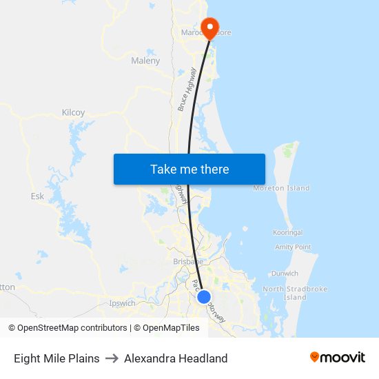 Eight Mile Plains to Alexandra Headland map