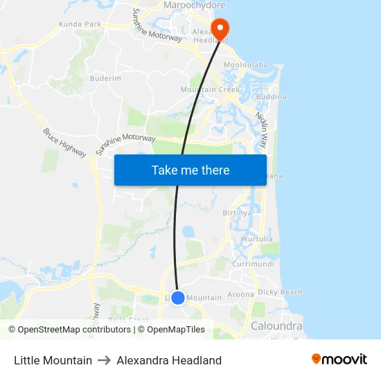 Little Mountain to Alexandra Headland map