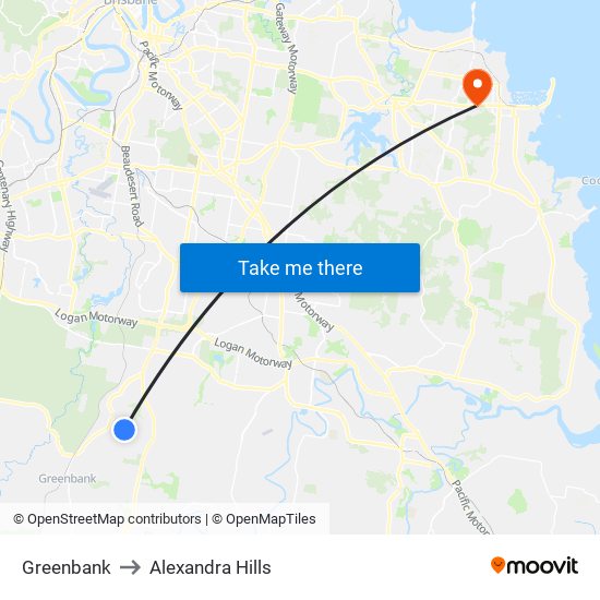 Greenbank to Alexandra Hills map