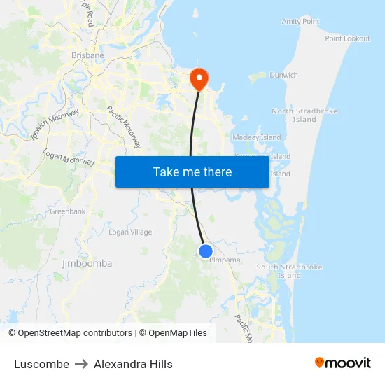 Luscombe to Alexandra Hills map