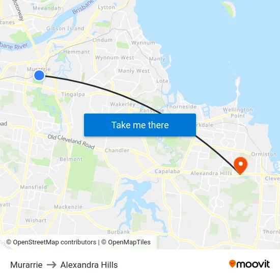 Murarrie to Alexandra Hills map