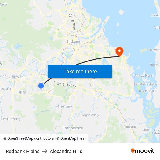 Redbank Plains to Alexandra Hills map