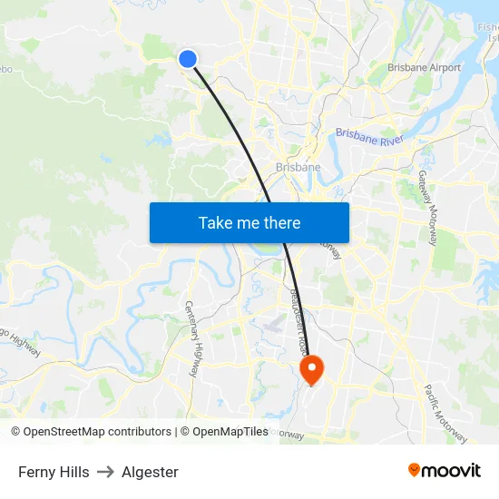 Ferny Hills to Algester map