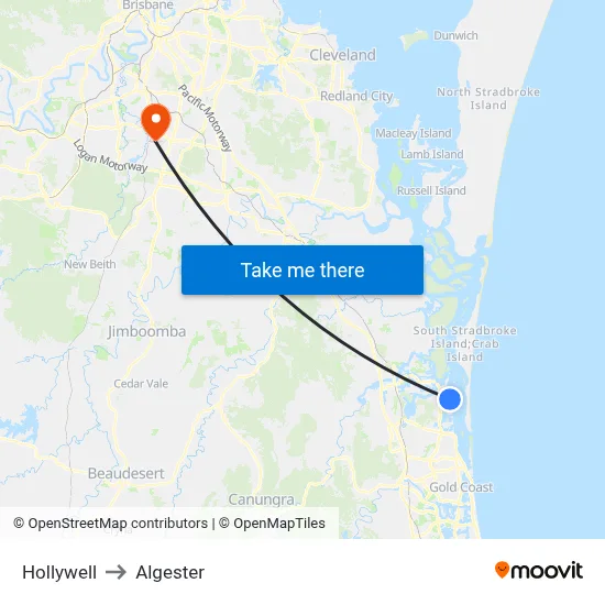 Hollywell to Algester map