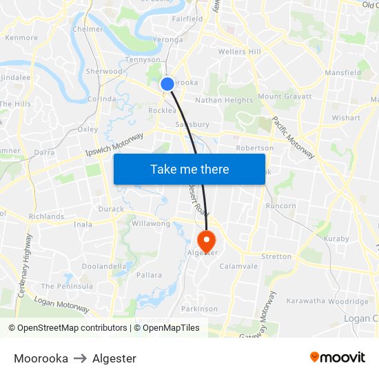 Moorooka to Algester map