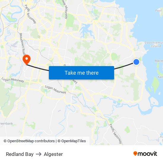 Redland Bay to Algester map