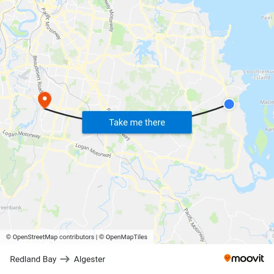 Redland Bay to Algester map