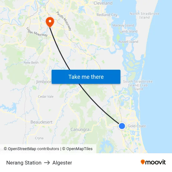 Nerang Station to Algester map