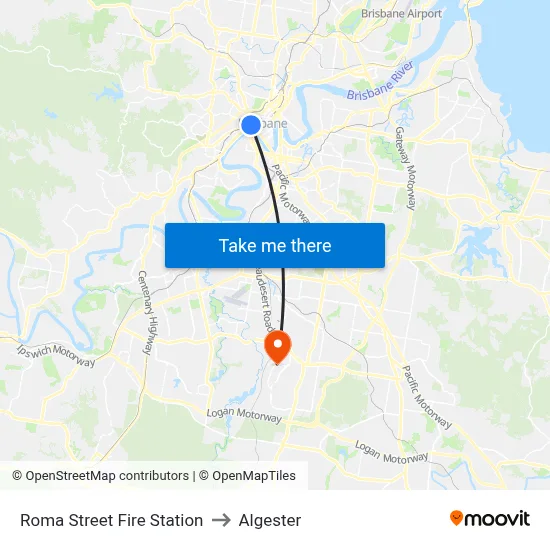 Roma Street Fire Station to Algester map