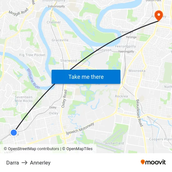 Darra to Annerley map