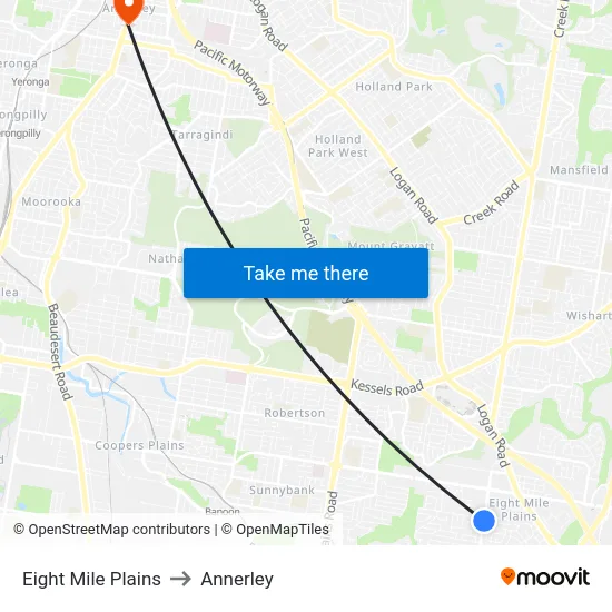 Eight Mile Plains to Annerley map