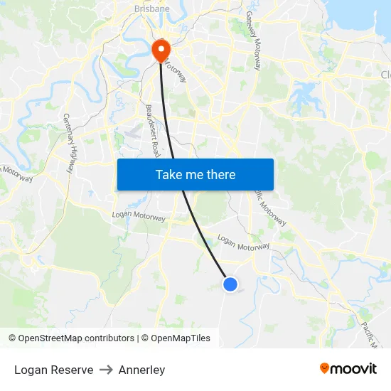 Logan Reserve to Annerley map