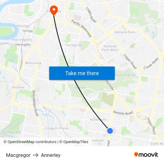 Macgregor to Annerley with public transportation