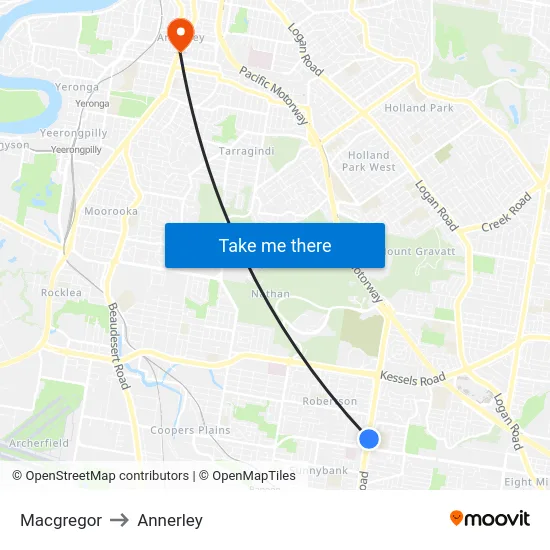 Macgregor to Annerley map