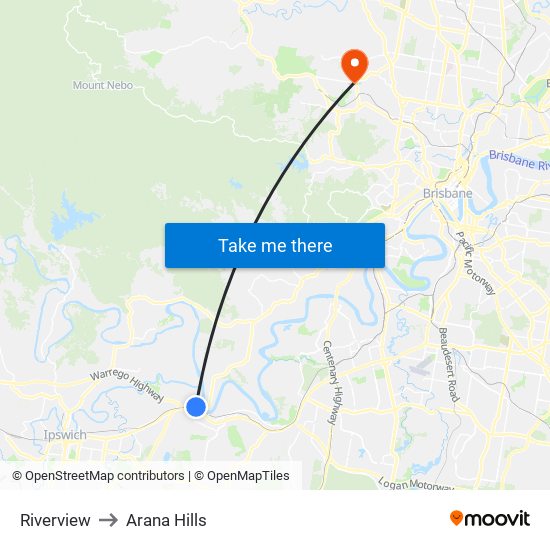 Riverview to Arana Hills map