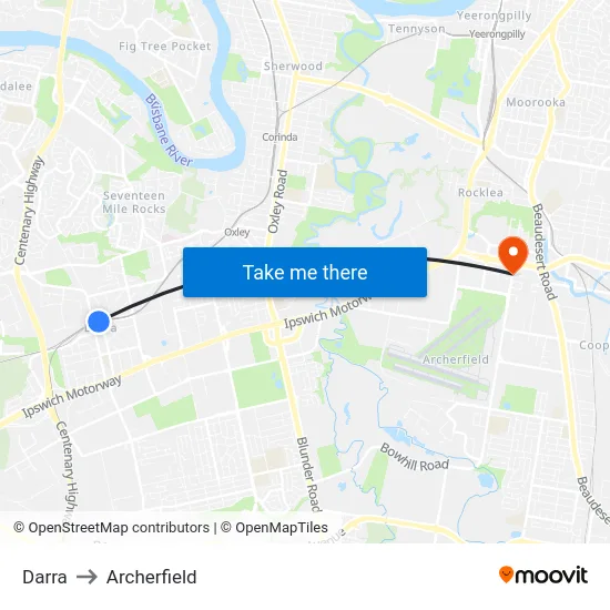 Darra to Archerfield map