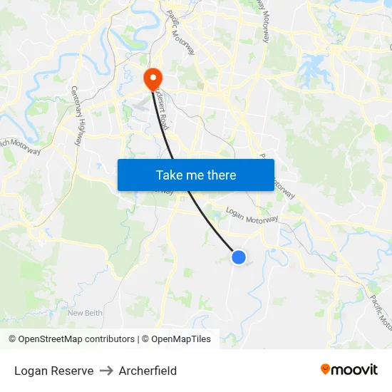 Logan Reserve to Archerfield map