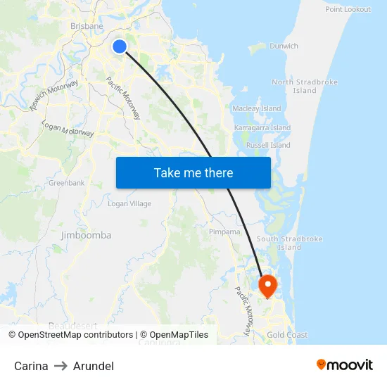 Carina to Arundel map