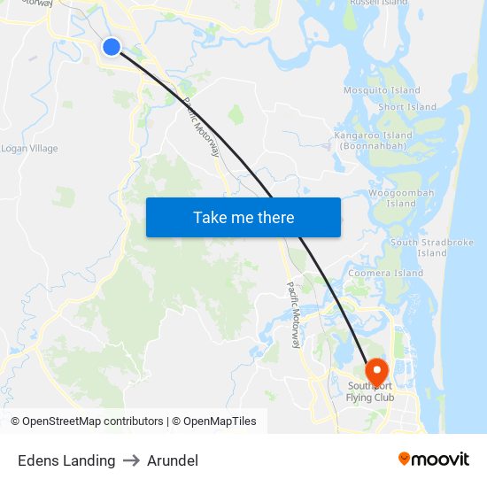 Edens Landing to Arundel map