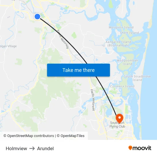 Holmview to Arundel map