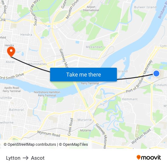 Lytton to Ascot map