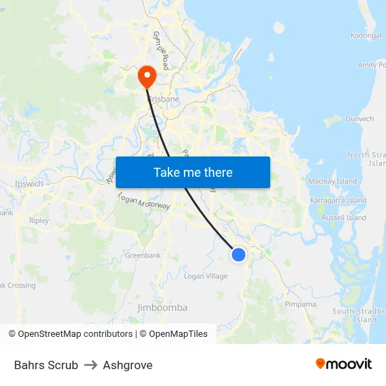 Bahrs Scrub to Ashgrove map