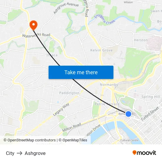 City to Ashgrove map