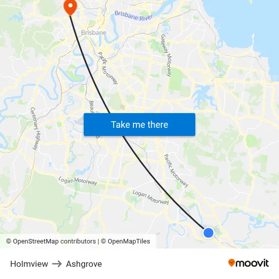 Holmview to Ashgrove map