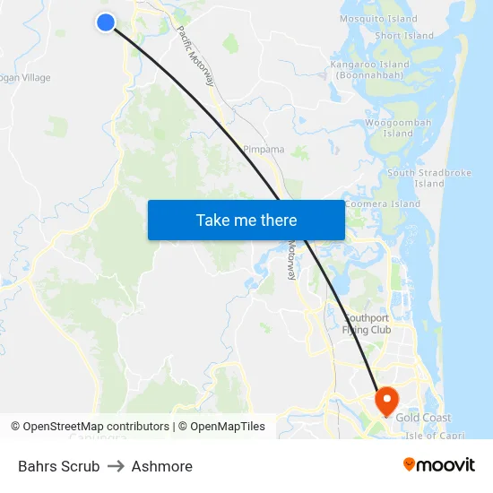 Bahrs Scrub to Ashmore map