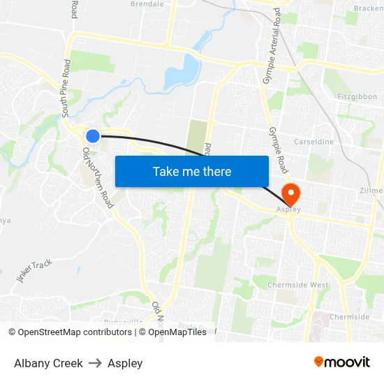 Albany Creek to Aspley map