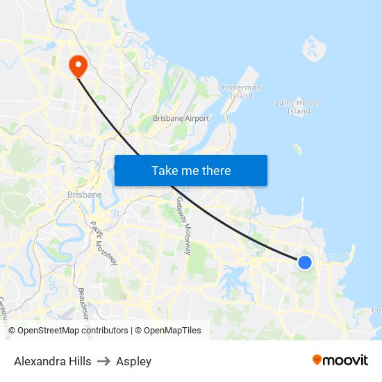 Alexandra Hills to Aspley map