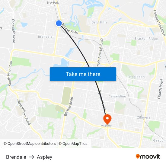 Brendale to Aspley map