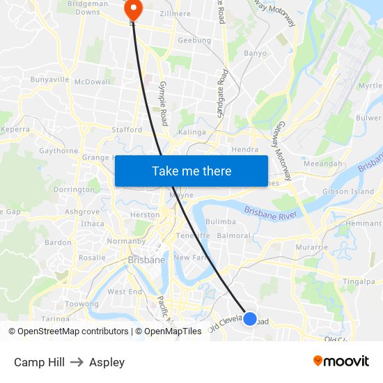Camp Hill to Aspley map
