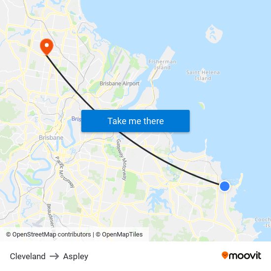 Cleveland to Aspley map