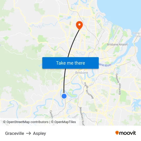 Graceville to Aspley map