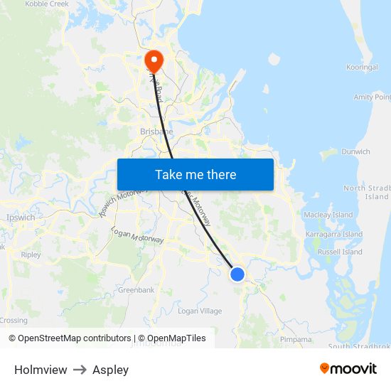 Holmview to Aspley map