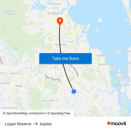 Logan Reserve to Aspley map