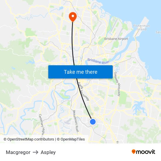 Macgregor to Aspley map