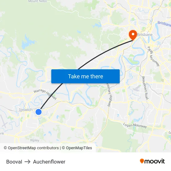Booval to Auchenflower map