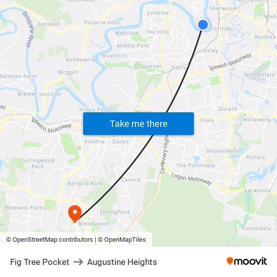 Fig Tree Pocket to Augustine Heights map