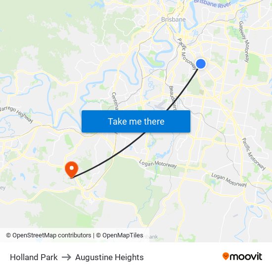 Holland Park to Augustine Heights map