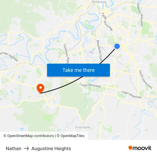 Nathan to Augustine Heights map