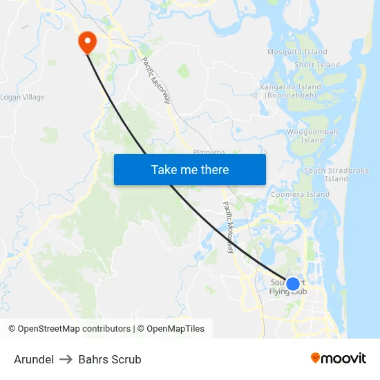 Arundel to Bahrs Scrub map